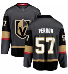 Men's Vegas Golden Knights #57 David Perron Authentic Black Home Fanatics Branded Breakaway NHL Jersey