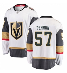 Men's Vegas Golden Knights #57 David Perron Authentic White Away Fanatics Branded Breakaway NHL Jersey