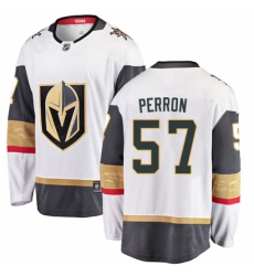 Youth Vegas Golden Knights #57 David Perron Authentic White Away Fanatics Branded Breakaway NHL Jersey