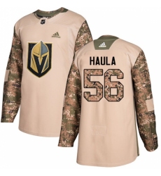 Men's Adidas Vegas Golden Knights #56 Erik Haula Authentic Camo Veterans Day Practice NHL Jersey