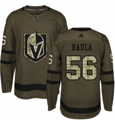 Men's Adidas Vegas Golden Knights #56 Erik Haula Authentic Green Salute to Service NHL Jersey