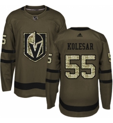 Youth Adidas Vegas Golden Knights #55 Keegan Kolesar Authentic Green Salute to Service NHL Jersey