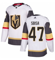 Women's Adidas Vegas Golden Knights #47 Luca Sbisa Authentic White Away NHL Jersey
