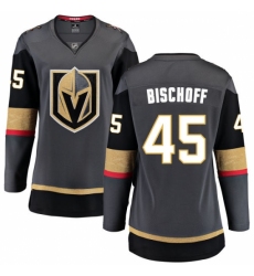 Women's Vegas Golden Knights #45 Jake Bischoff Authentic Black Home Fanatics Branded Breakaway NHL Jersey