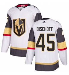 Youth Adidas Vegas Golden Knights #45 Jake Bischoff Authentic White Away NHL Jersey