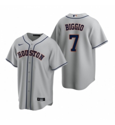 Men's Nike Houston Astros #7 Craig Biggio Gray Road Stitched Baseball Jersey