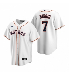 Men's Nike Houston Astros #7 Craig Biggio White Home Stitched Baseball Jersey