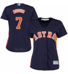 Women's Majestic Houston Astros #7 Craig Biggio Authentic Navy Blue Alternate Cool Base MLB Jersey