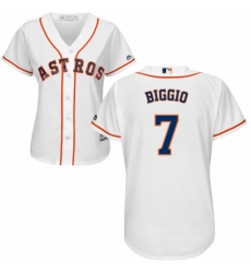 Women's Majestic Houston Astros #7 Craig Biggio Replica White Home Cool Base MLB Jersey