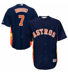 Youth Majestic Houston Astros #7 Craig Biggio Replica Navy Blue Alternate Cool Base MLB Jersey