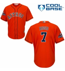 Youth Majestic Houston Astros #7 Craig Biggio Replica Orange Alternate 2017 World Series Champions Cool Base MLB Jersey