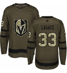 Youth Adidas Vegas Golden Knights #33 Maxime Lagace Authentic Green Salute to Service NHL Jersey
