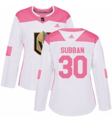 Women's Adidas Vegas Golden Knights #30 Malcolm Subban Authentic White/Pink Fashion NHL Jersey