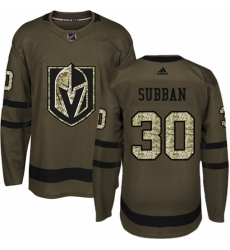Youth Adidas Vegas Golden Knights #30 Malcolm Subban Authentic Green Salute to Service NHL Jersey