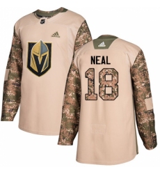 Men's Adidas Vegas Golden Knights #18 James Neal Authentic Camo Veterans Day Practice NHL Jersey
