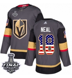 Men's Adidas Vegas Golden Knights #18 James Neal Authentic Gray USA Flag Fashion 2018 Stanley Cup Final NHL Jersey