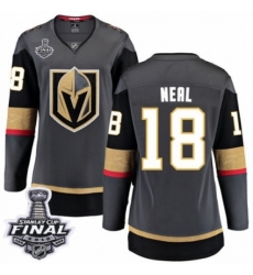 Women's Vegas Golden Knights #18 James Neal Authentic Black Home Fanatics Branded Breakaway 2018 Stanley Cup Final NHL Jersey