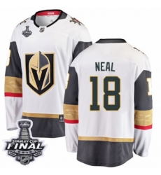 Youth Vegas Golden Knights #18 James Neal Authentic White Away Fanatics Branded Breakaway 2018 Stanley Cup Final NHL Jersey