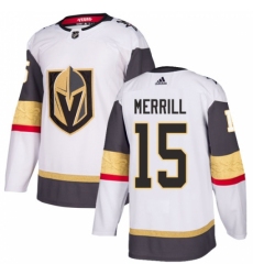 Men's Adidas Vegas Golden Knights #15 Jon Merrill Authentic White Away NHL Jersey