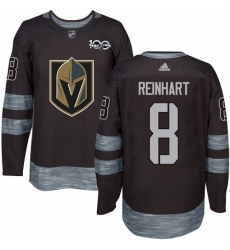 Men's Adidas Vegas Golden Knights #8 Griffin Reinhart Authentic Black 1917-2017 100th Anniversary NHL Jersey