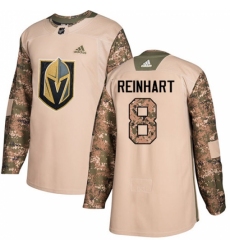 Men's Adidas Vegas Golden Knights #8 Griffin Reinhart Authentic Camo Veterans Day Practice NHL Jersey