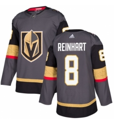 Men's Adidas Vegas Golden Knights #8 Griffin Reinhart Authentic Gray Home NHL Jersey