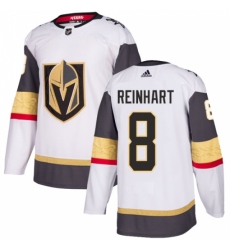 Men's Adidas Vegas Golden Knights #8 Griffin Reinhart Authentic White Away NHL Jersey