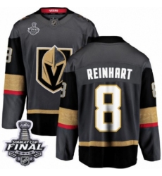Men's Vegas Golden Knights #8 Griffin Reinhart Authentic Black Home Fanatics Branded Breakaway 2018 Stanley Cup Final NHL Jersey