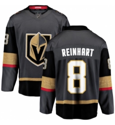 Men's Vegas Golden Knights #8 Griffin Reinhart Authentic Black Home Fanatics Branded Breakaway NHL Jersey