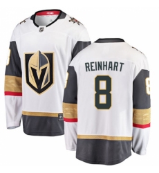 Men's Vegas Golden Knights #8 Griffin Reinhart Authentic White Away Fanatics Branded Breakaway NHL Jersey