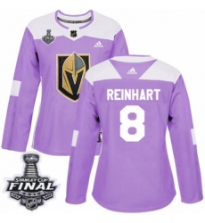 Women's Adidas Vegas Golden Knights #8 Griffin Reinhart Authentic Purple Fights Cancer Practice 2018 Stanley Cup Final NHL Jersey