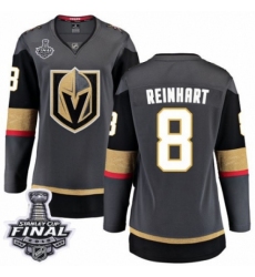 Women's Vegas Golden Knights #8 Griffin Reinhart Authentic Black Home Fanatics Branded Breakaway 2018 Stanley Cup Final NHL Jersey