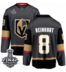 Youth Vegas Golden Knights #8 Griffin Reinhart Authentic Black Home Fanatics Branded Breakaway 2018 Stanley Cup Final NHL Jersey