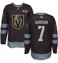 Men's Adidas Vegas Golden Knights #7 Jason Garrison Authentic Black 1917-2017 100th Anniversary NHL Jersey