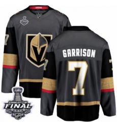 Men's Vegas Golden Knights #7 Jason Garrison Authentic Black Home Fanatics Branded Breakaway 2018 Stanley Cup Final NHL Jersey