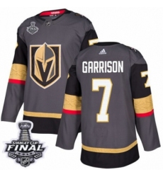 Youth Adidas Vegas Golden Knights #7 Jason Garrison Authentic Gray Home 2018 Stanley Cup Final NHL Jersey
