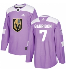 Youth Adidas Vegas Golden Knights #7 Jason Garrison Authentic Purple Fights Cancer Practice NHL Jersey