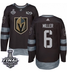 Men's Adidas Vegas Golden Knights #6 Colin Miller Authentic Black 1917-2017 100th Anniversary 2018 Stanley Cup Final NHL Jersey