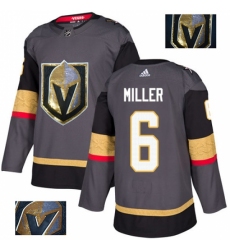 Men's Adidas Vegas Golden Knights #6 Colin Miller Authentic Gray Fashion Gold NHL Jersey