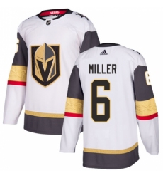 Men's Adidas Vegas Golden Knights #6 Colin Miller Authentic White Away NHL Jersey