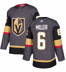 Men's Adidas Vegas Golden Knights #6 Colin Miller Premier Gray Home NHL Jersey