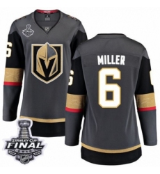Women's Vegas Golden Knights #6 Colin Miller Authentic Black Home Fanatics Branded Breakaway 2018 Stanley Cup Final NHL Jersey