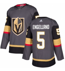 Men's Adidas Vegas Golden Knights #5 Deryk Engelland Premier Gray Home NHL Jersey
