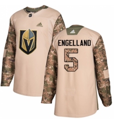 Youth Adidas Vegas Golden Knights #5 Deryk Engelland Authentic Camo Veterans Day Practice NHL Jersey