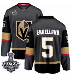 Youth Vegas Golden Knights #5 Deryk Engelland Authentic Black Home Fanatics Branded Breakaway 2018 Stanley Cup Final NHL Jersey