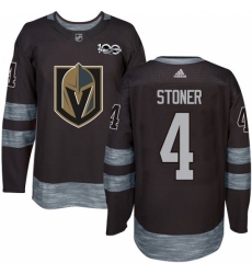 Men's Adidas Vegas Golden Knights #4 Clayton Stoner Authentic Black 1917-2017 100th Anniversary NHL Jersey