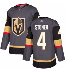 Men's Adidas Vegas Golden Knights #4 Clayton Stoner Authentic Gray Home NHL Jersey