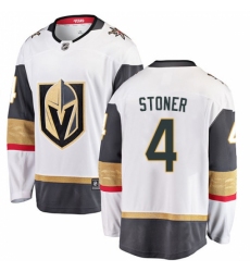 Men's Vegas Golden Knights #4 Clayton Stoner Authentic White Away Fanatics Branded Breakaway NHL Jersey