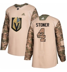 Youth Adidas Vegas Golden Knights #4 Clayton Stoner Authentic Camo Veterans Day Practice NHL Jersey