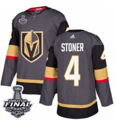 Youth Adidas Vegas Golden Knights #4 Clayton Stoner Authentic Gray Home 2018 Stanley Cup Final NHL Jersey